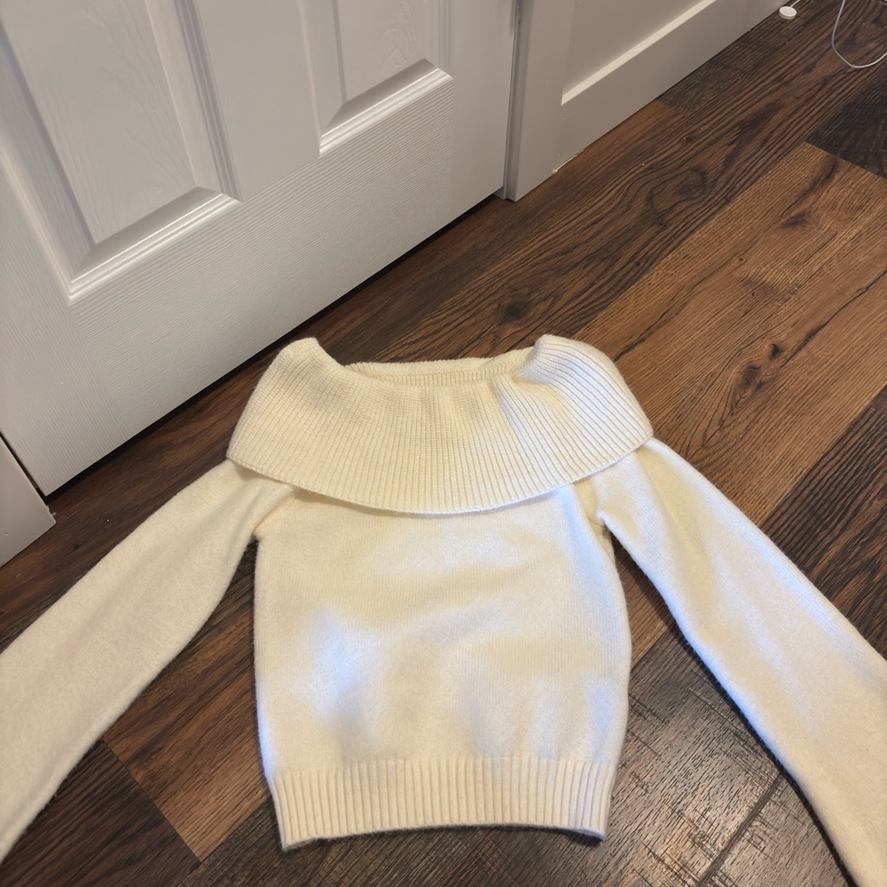 SHEIN Off-Shoulder Cream Sweater